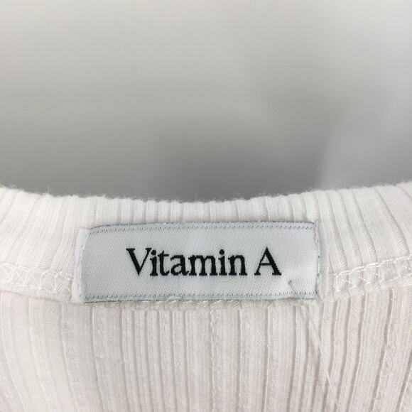 Vitamin A West Organic Rib Tank Midi Dress S Sleeveless Scoop Neck White NWT - Picture 6 of 10